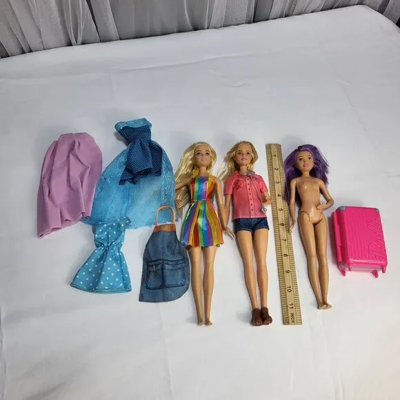Lot of 3 -Barbie Career Animal Rescue, Skipper Purple Streak Hair plus clothes - Picture 2 of 16